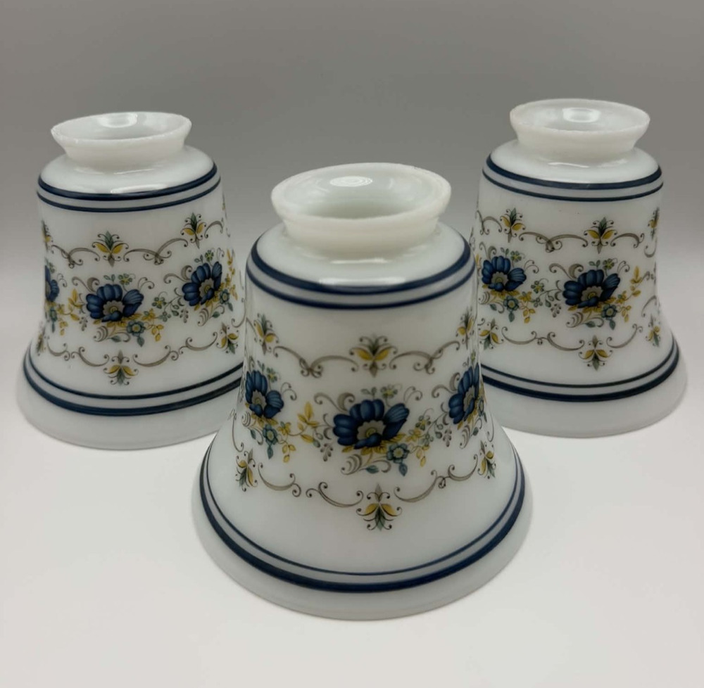 Quoizel Abigail Adams Milk Glass Wall Sconce Replacement Bell Shades Set of 3
